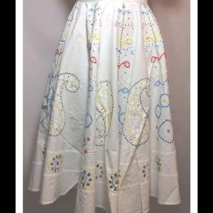 NWT $195 Glam Boho White Cotton SkirtFits Size S